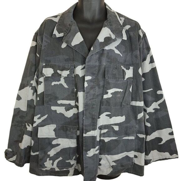 Military Gray Camouflage Uniform Jacket And Trousers Vintage 80s Made In USA Men - Picture 1 of 9